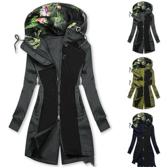 Mid-length Trench Coat, Slim Fit Hood