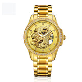 Golden Dragon Embossed Men's Watch