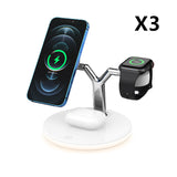 Compatible with Apple, 3 in 1 Magnetic Wireless Charger, 15W Magsafe Charging Station