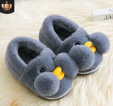 Winter cute cartoon kids cotton shoes for babies, small yellow duck cotton slippers for children