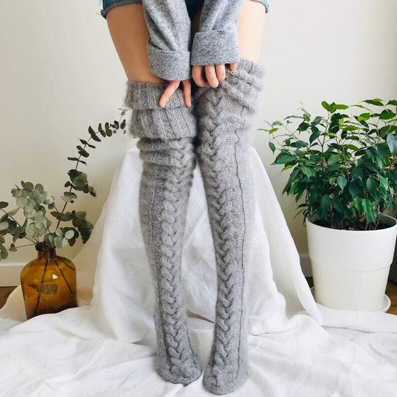Winter Tights, Over the Knee, Lengthened Long Tube Knitted Pile Socks