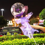 LED Luminous Balloon Rose Bouquet, Transparent Bobo Ball Rose