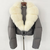 Fox Fur Collar Thick Short Down Jacket