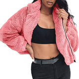 Women's Warm Faux Fur Jacket, Winter Strong Zippered, Loose Long Sleeves Blazer