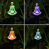 Solar Yoga Pumpkin Skull, Lawn Lamp