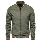 Men's Striped Zip-up Jacket with Pockets, Fashion Casual Sports Baseball Outerwear, Spring and Fall Clothing