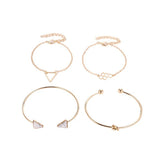 Knotted Triangle Honeycomb Four-piece Bracelet