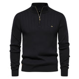 Men’s Half-zip Knitted Sweater – Casual Stand Collar Long-sleeve Pullover for Fall & Winter