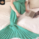 Hot Mermaid Blanket, Handmade Knitted Sleeping Wrap, TV Sofa Mermaid Tail Kids or Adults' Crocheted Bag Bedding Throws