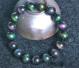Rainbow Obsidian Bracelet with Purple & Green Eye Effect