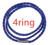 Men's Braided Genuine Leather Bracelet, Stainless Steel Beads, Charm Band for Boys