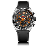 Rubber Strap Quartz Fashion Clock, Six-pin Timing Sports Watch