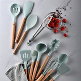 Silicone Kitchenware with Wooden Handle