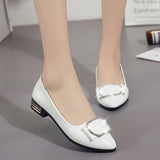 Rhinestone Square Buckle Bow, Flat Shoes