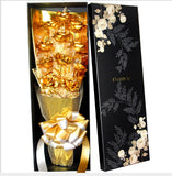 Gift on Tanabata Valentine's Day, Golden Rose 24K Golden Foil Rose Bundle for Marriage, Creative Wedding Bouquet for Wife and Girlfriends