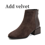 Retro Square Heel Pointed Toe Ankle Boots, Fashion Versatile Chelsea Women's Shoes