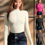 Fashion Long Sleeve Jumpsuit, Seamless Slimming Shapewear for Women's Romper