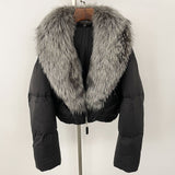 Fox Fur Collar Thick Short Down Jacket