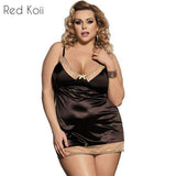 Plus Size Lace Satin Nightdress – Women’s Lingerie Sleepwear