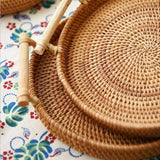 Manual Cane Made-up Bread Basket with Handle