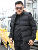Plus Size Trendy Vest, Men's Warm Puffer, No-sleeves Jacket