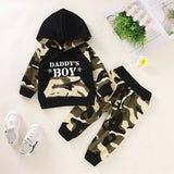Boys' Winter Hoodie Set – Camo Print Sweatshirt & Jogger Pants Outfit