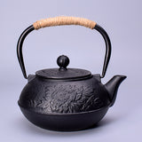 Cast Iron Peony Boiling Teapot, Pig Iron Teapot, Uncoated Tea Set