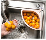 Kitchen Sink Triangle Layer, Suction Cup Type, Asphalt Basket