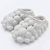 Winter Indoor Outdoor Non-slip Bubble Cotton Slippers