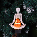 Solar Yoga Pumpkin Skull, Lawn Lamp