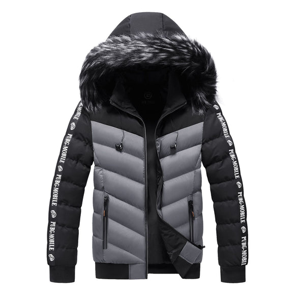Men's Winter Fur Collar, Cotton Padded Jacket