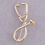 Alloy Metal Clothing Accessories, Sweater Stethoscope Brooch Drip Coat Badge