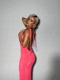 Bare-back Dress, Camisole Gown, Hip Skirt