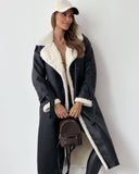 Women's Fashion Winter Trench Overcoat – Belted, Double-breasted, Mid-length Lapel Design