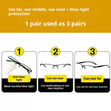 Focus Anti-fatigue Integrated Reading Glasses for Distance and Close-up Vision