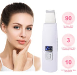 Ultrasonic Skin Scrubber Face Cleanser, Blackhead Acne Removal Facial Spa Vibration Massager, Ultrasound Peeling Clean Machine