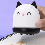 Cat Mini Desktop Vacuum Cleaner – Portable Handheld Dust Suction Eraser for Office & Students
