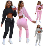 Autumn and Winter European and American Style, Women’s Solid Color Sweater + Pants, Two-piece Set