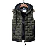 Male Vest, Hooded Winter Warm Coat, Men's Waistcoat