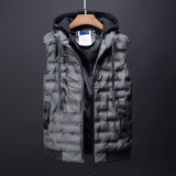 Male Vest, Hooded Winter Warm Coat, Men's Waistcoat