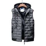 Male Vest, Hooded Winter Warm Coat, Men's Waistcoat