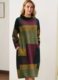 Vintage Printed Loose Mid-length Ladies' Dress
