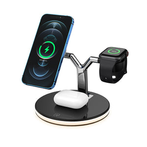 Compatible with Apple, 3 in 1 Magnetic Wireless Charger, 15W Magsafe Charging Station