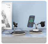 Compatible with Apple, 3 in 1 Magnetic Wireless Charger, 15W Magsafe Charging Station
