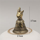 Brass Bell Zodiac Keychain, Copper Bell Ornament
