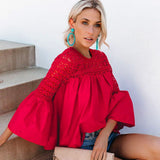 New Fashion Tops, V Neck Women's Ruffle Ouse Summer T-shirt