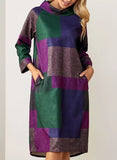 Vintage Printed Loose Mid-length Ladies' Dress