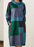 Vintage Printed Loose Mid-length Ladies' Dress