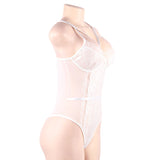 Sexy Lace Strap Crotch Snap, Polyester Bodysuit