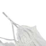 Sexy Lace Strap Crotch Snap, Polyester Bodysuit